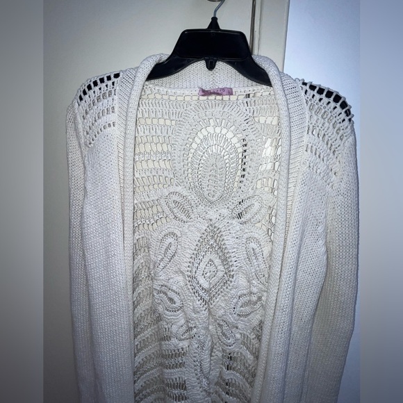 Calypso St. Barth crochet fringe open front cardigan size S. - Picture 3 of 3